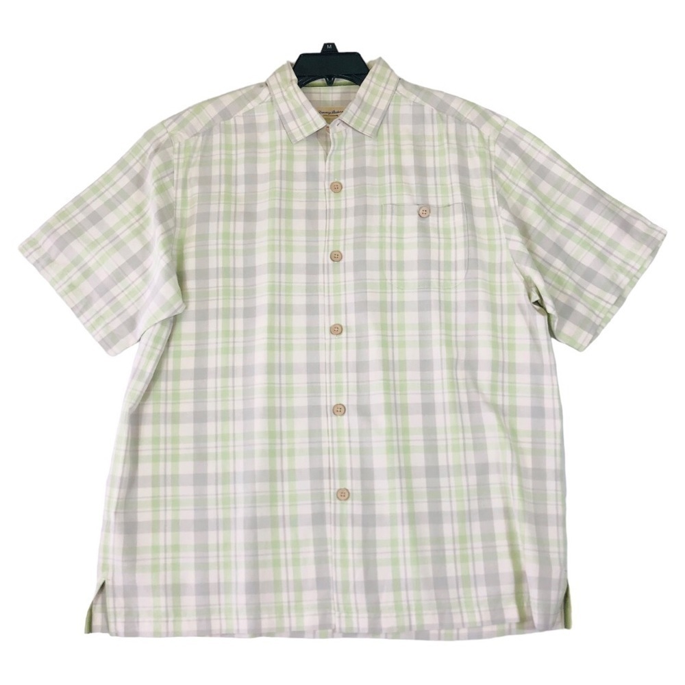 Tommy Bahama Men Casual Silk Plaid Shirt